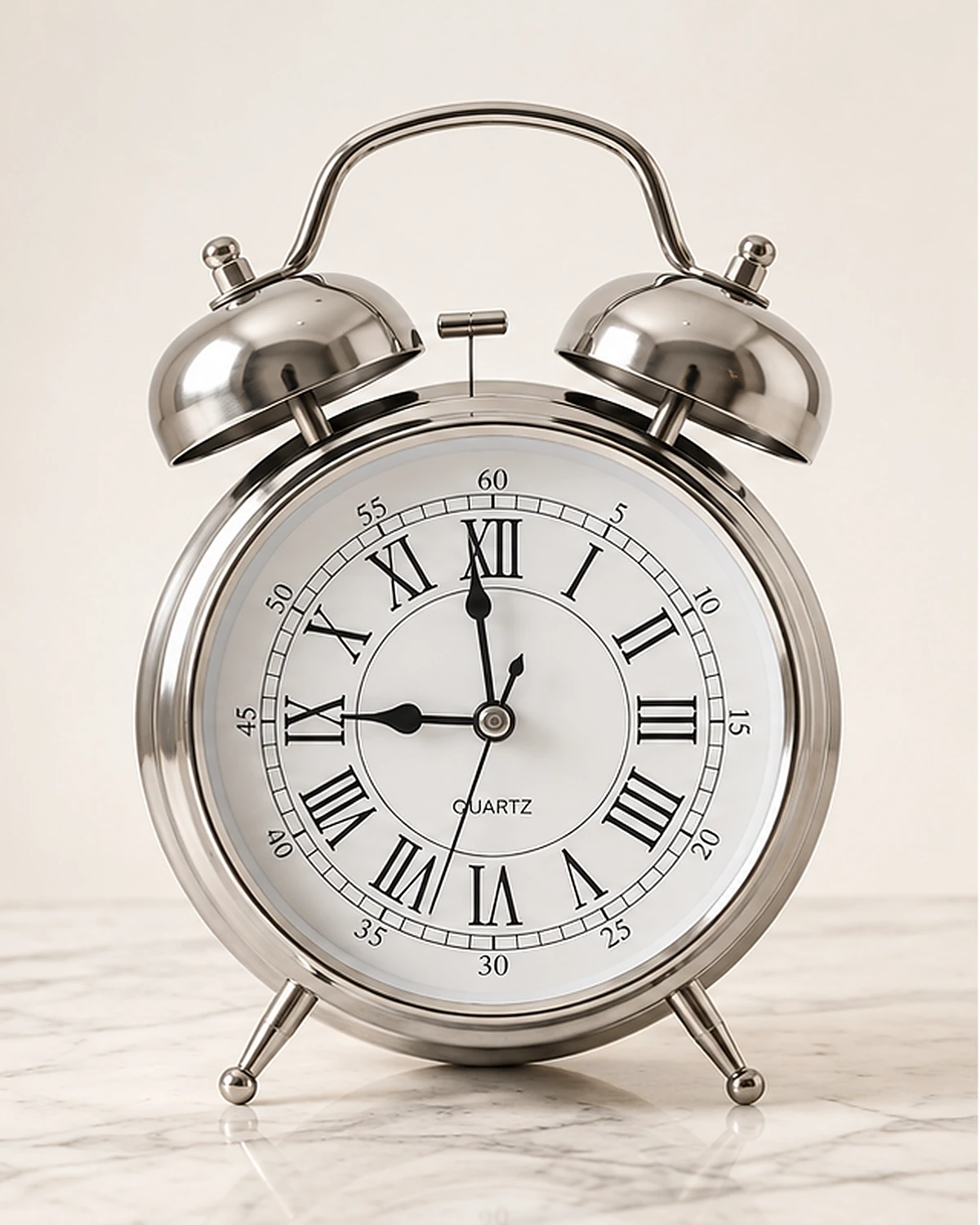 Eterna Bell Vintage Çift Çanlı Metal Masa Saati 22 x 16 cm
