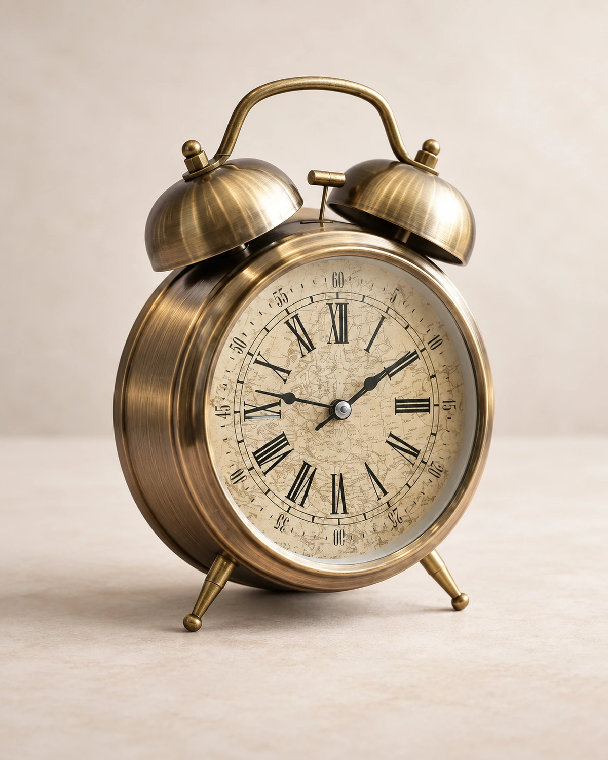 Eterna Bell Vintage Çift Çanlı Metal Masa Saati 22 x 16 cm - Görsel 2