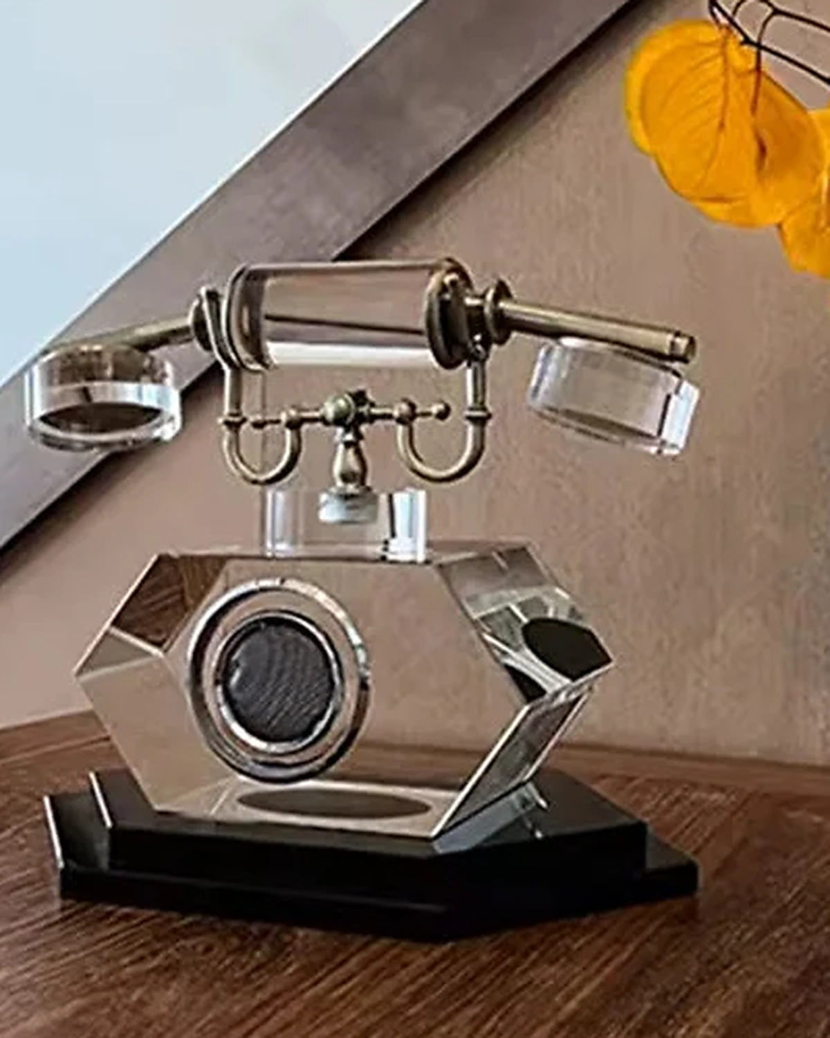Nostaljik Telefon Görünümlü Kristal Dekoratif Masaüstü Obje 22 cm - Görsel 2